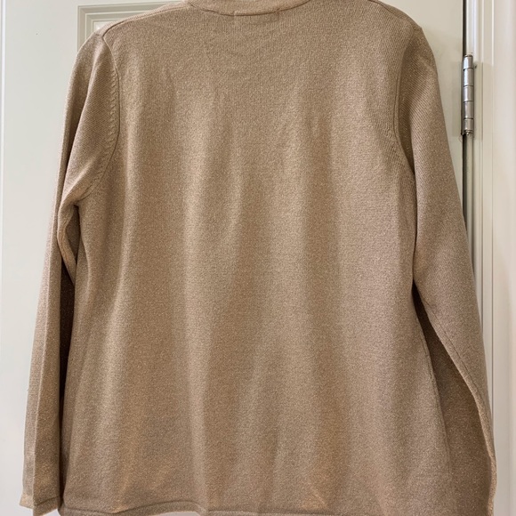 Gold sparkle sweater set with tank top and button-down cardigan- size petite L - Picture 6 of 6